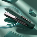 NNEDSZ Green Wireless Rechargeable Hair Straightener with 5000mAh Battery - Portable Design & Adjustable Temperature-0